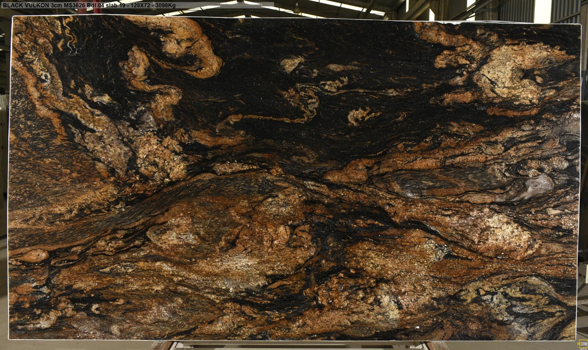 Nero Volcano 3cm Leathered Granite