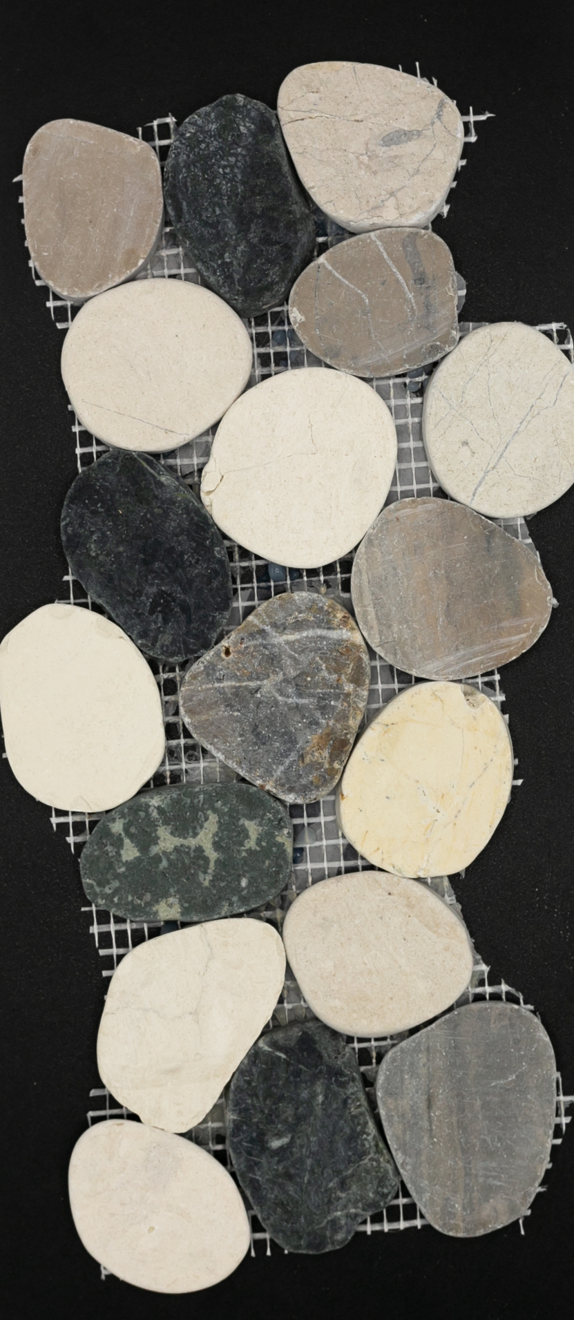 Rhino : Flat Pebble Mesh 12x12 (SA-CP004) Silver Quartz (11 Per Box)