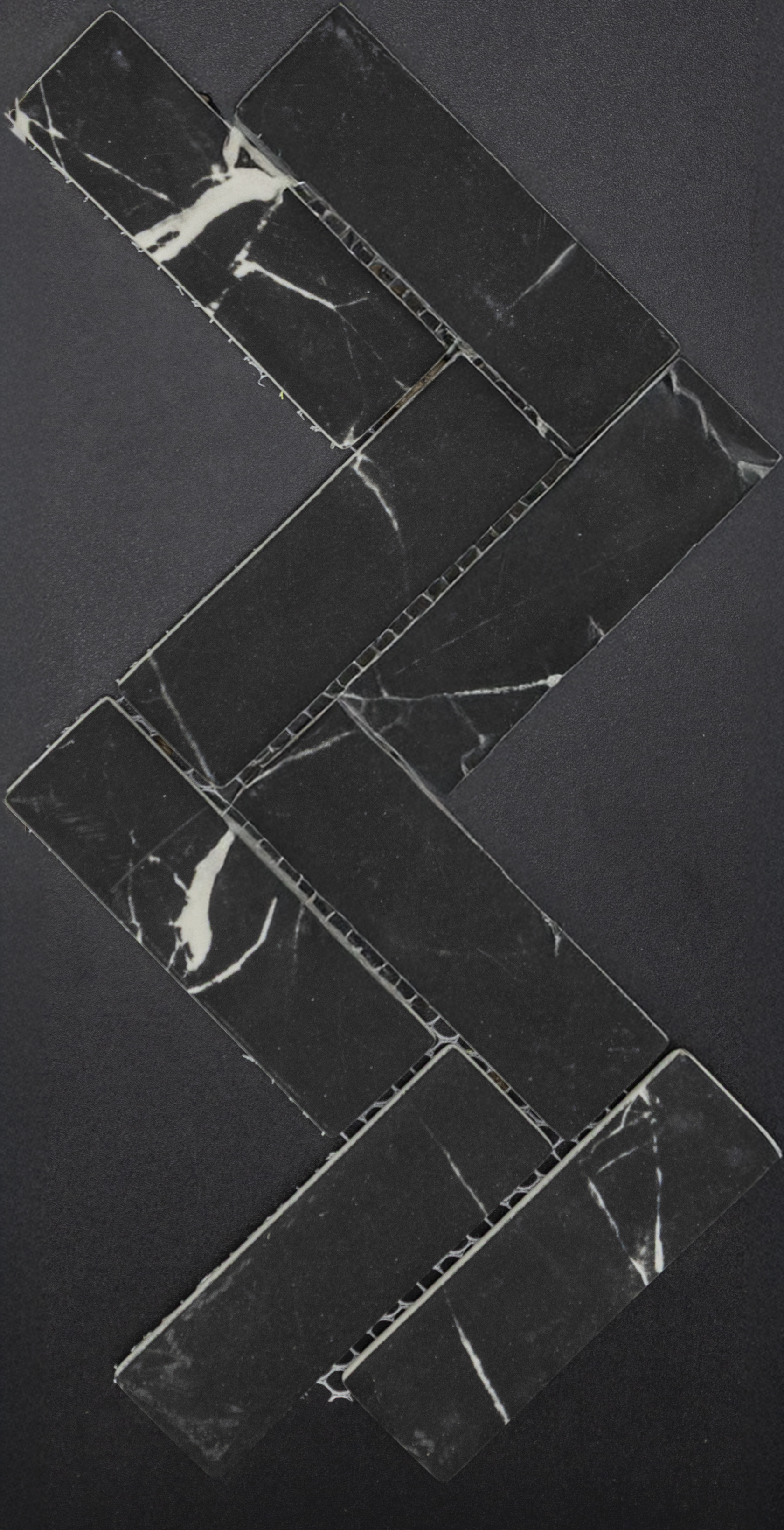 SW : Black Marble 1x4 Recycled Glass RCGKP780-1X4